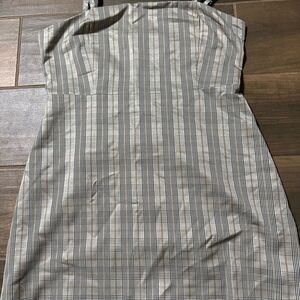 Kittenish Black and White Checkered Strapless Dress